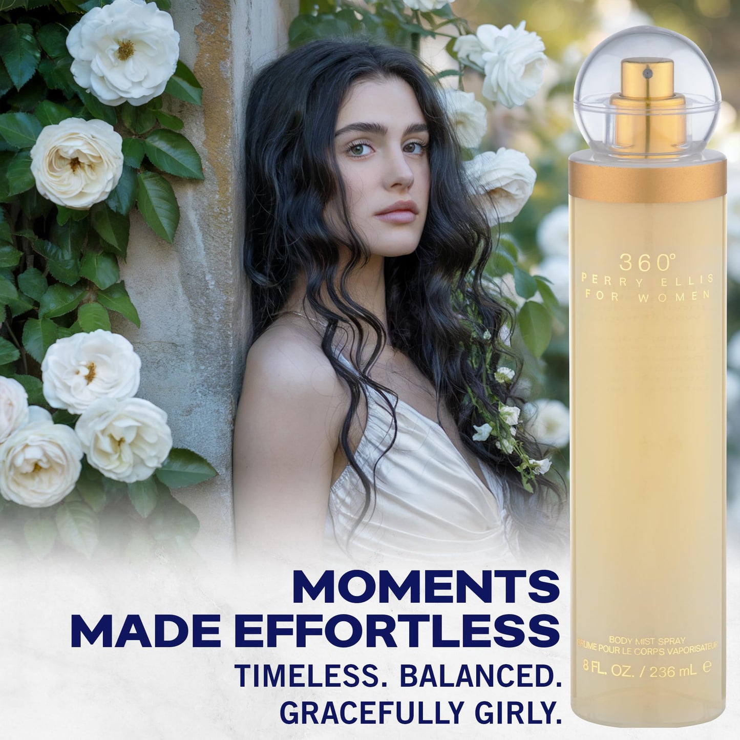 Perry Ellis 360° Body Spray for Women - Fruity, Floral Body Mist, Perfumes for Women, EDT, Long Lasting Fragrance, Eau De Parfum with Fresh Scent - 8