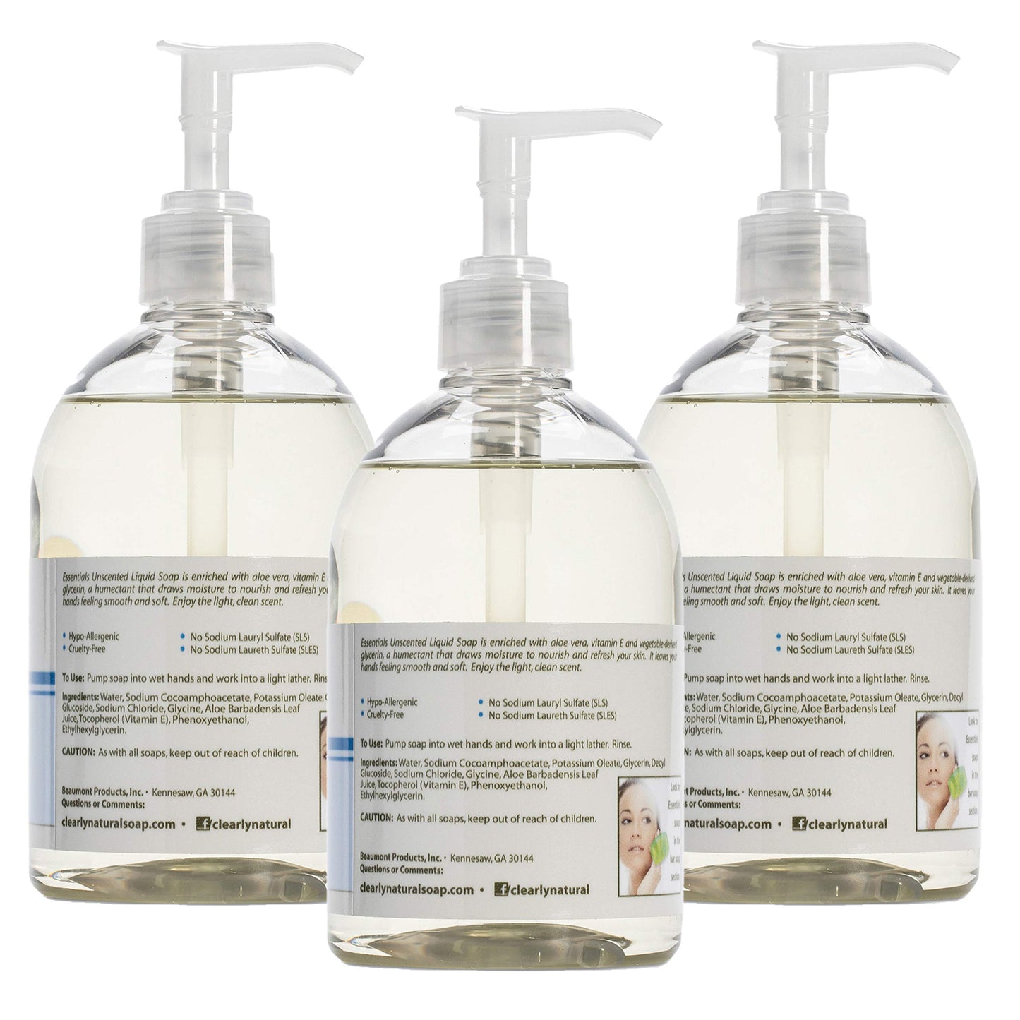 Essentials Glycerin Liquid Hand Soap, Unscented, 12-Fluid Ounce, Pack of 3 Beauty & Personal Care Essentials