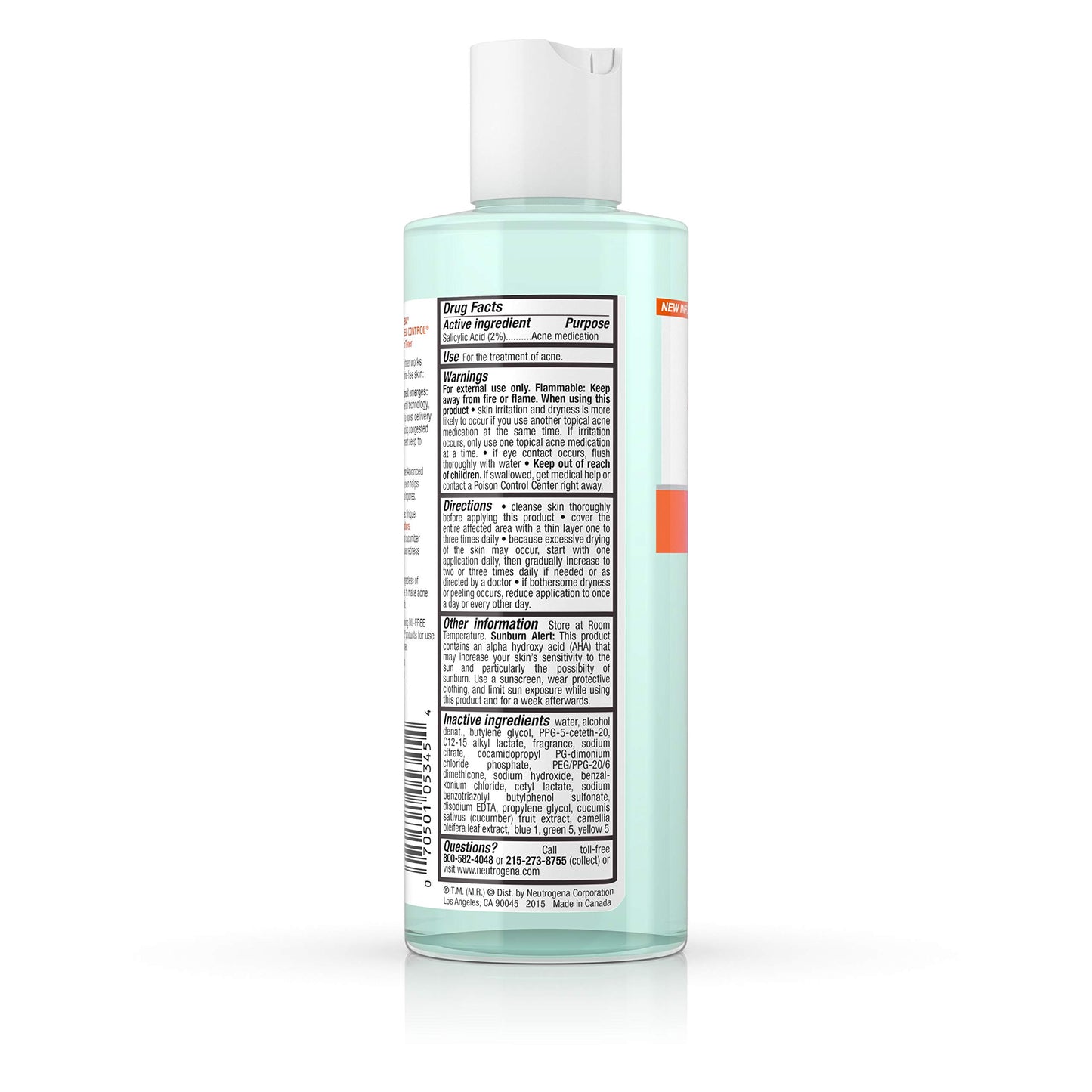 Neutrogena Oil-Free Acne Stress Control Triple-Action Toner, 8 Fluid Ounce (Pack of 2)