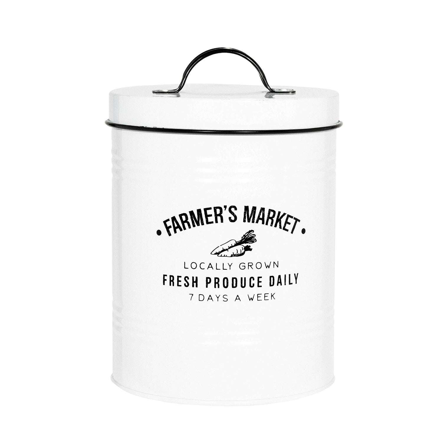 Amici Home Farmers Market Metal Canister | Dry Food Storage Container | Airtight Lid | 76 Ounce Capacity | Farmhouse Décor | Metal Canister…