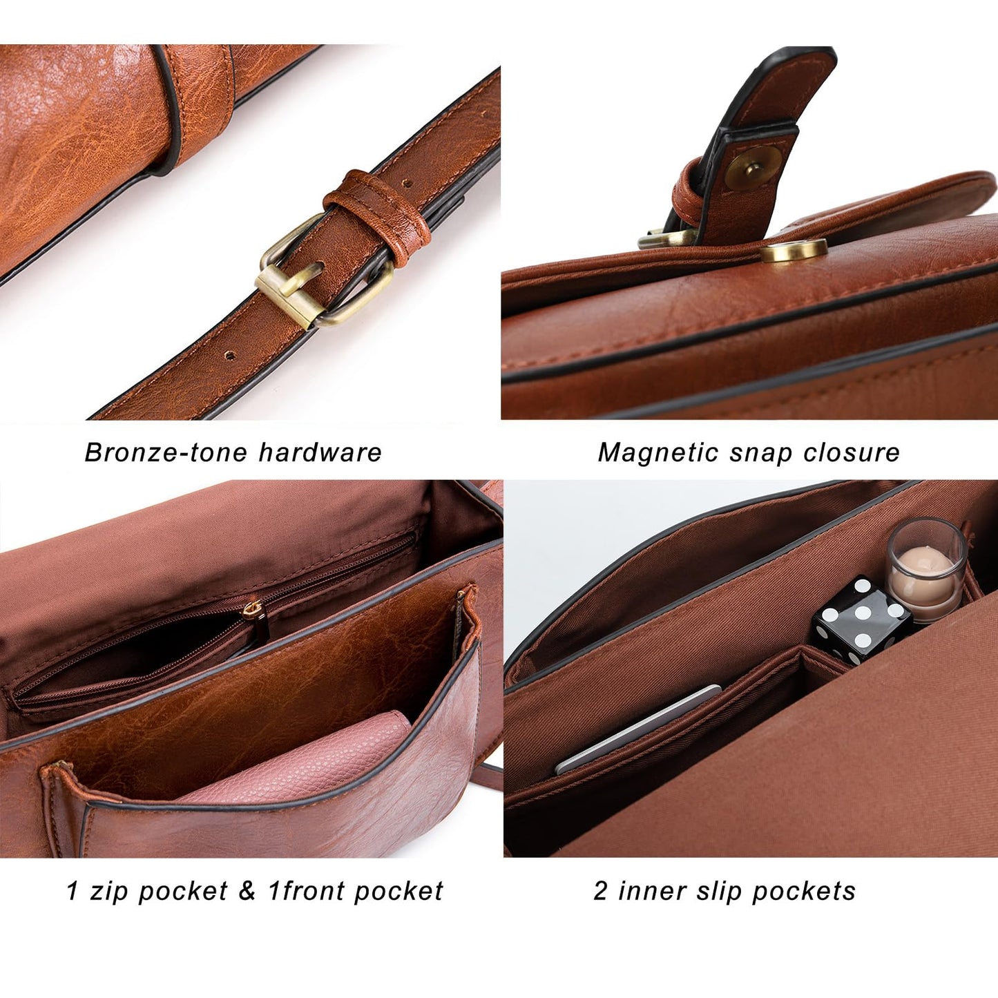 AFKOMST Crossbody Bags for Women,Small Saddle Purse and Boho Cross Body Handbags