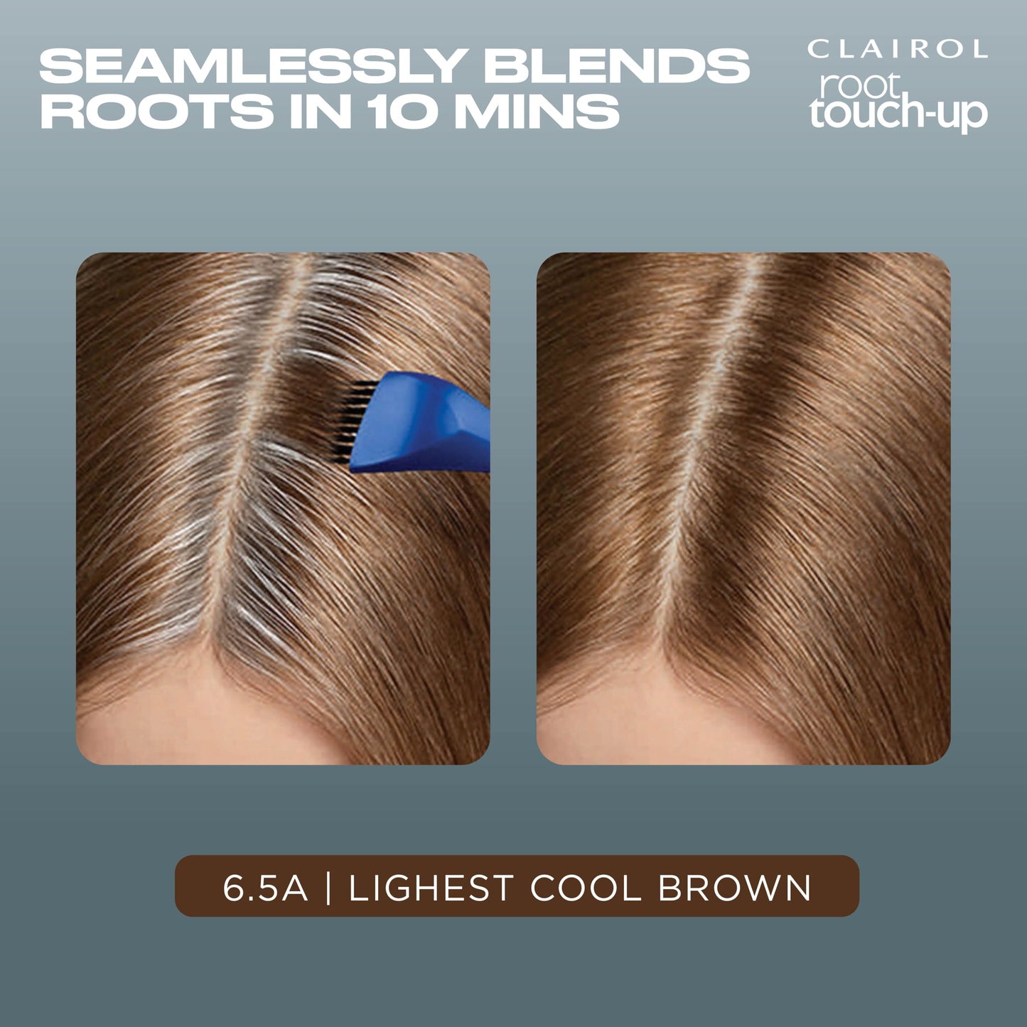 Clairol Root Touch-Up by Nice'n Easy Permanent Hair Dye, 6.5A Lightest Cool Brown Hair Color | 100% Gray Coverage | Easy Brush Application | Matches