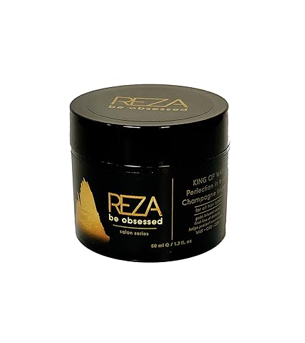 Reza King of Wax: Luxury Styling Hair Cream, Long Lasting Hold, Shiny Finish, Sulfate Free, Paraben Free for Men, 1.7 Fl. Oz.