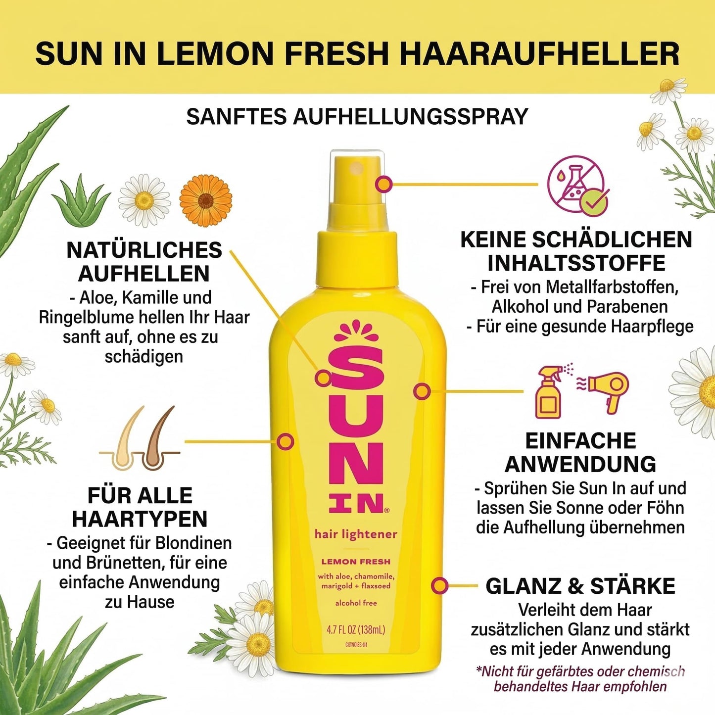 Sun In Hair Lightener Spray Lemon Fresh, Lemon Fresh 4.7 oz
