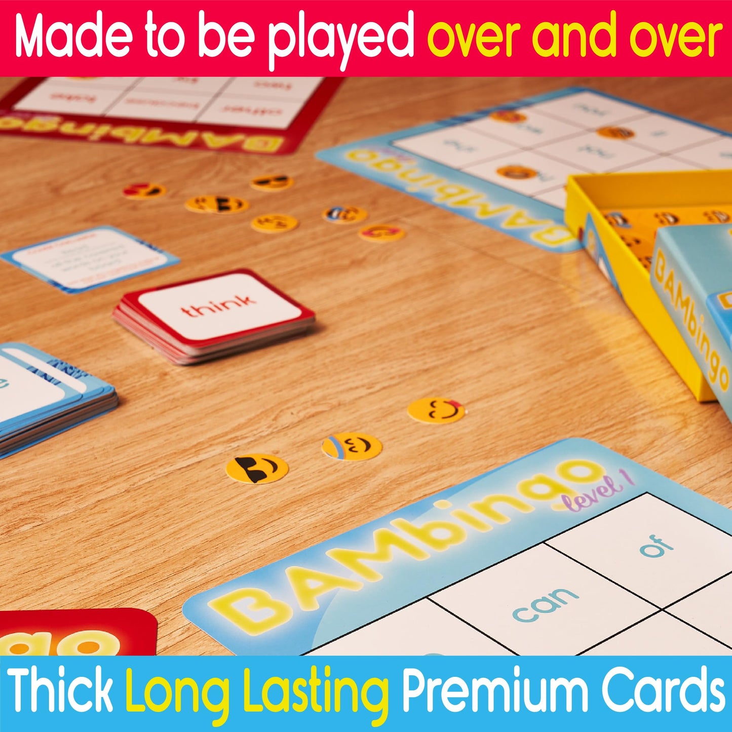 THE BAMBINO TREE Sight Word Bingo Game | Level 1 & 2 Educational Vocabulary Game | Learn to Read Dolch & Fry Word Lists for K–1st Grade