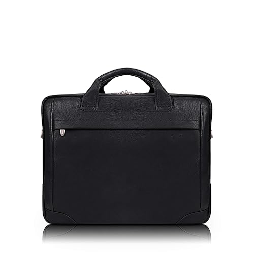 McKlein MONTCLARE, Pebble Grain Calfskin Leather, 13" Leather Laptop & Tablet Briefcase, Black (15495), One Size