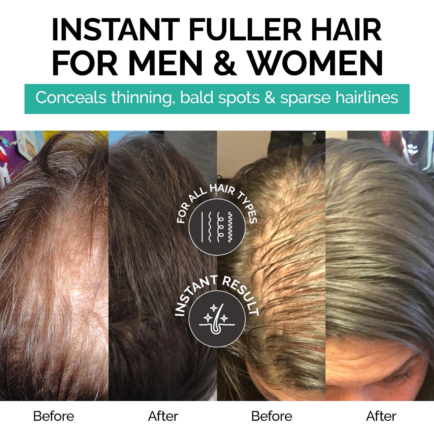 Caboki Hair Fibers for Thinning Hair - Natural Plant-Based Hair Powder for Men & Women - Instantly Thicker Fuller Looking Hair - Clean Ingredients Beauty and Personal Care Caboki