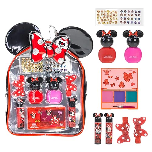 Disney Minnie Mouse - Townley Girl Cosmetic Makeup Gift Bag Set includes Lip Gloss, Nail Polish & Hair Accessories for Kids Girls, Ages 3+ perfect