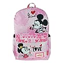 Classic Disney Mickey and Minnie Backpack with Laptop Compartment for School, Travel, and Work, (A22200-Mickey and Minnie)