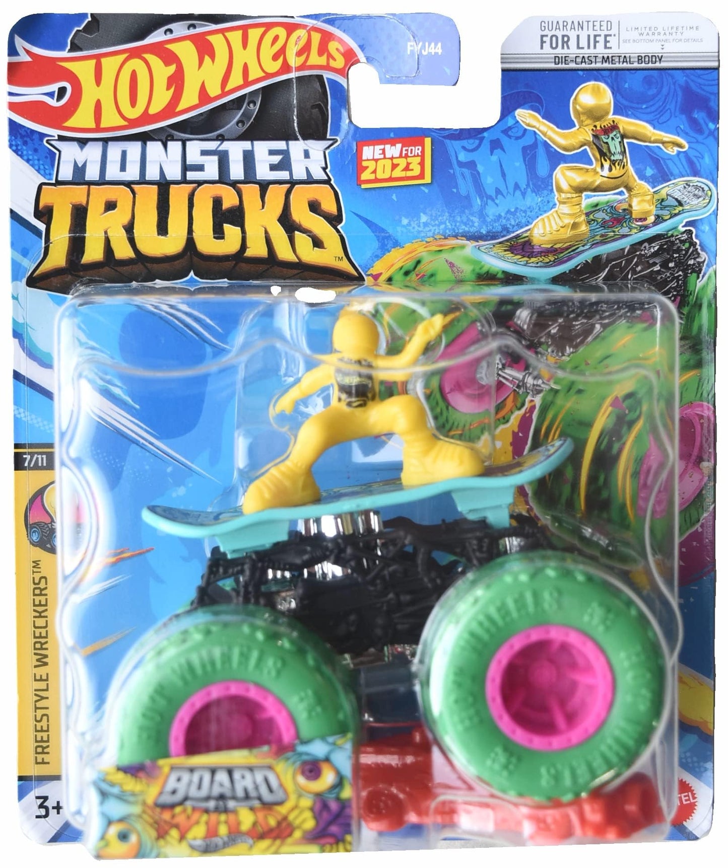 Hot Wheels Monster Trucks Board Wild, Connect and Crash Freestyle Wreckers 7/11