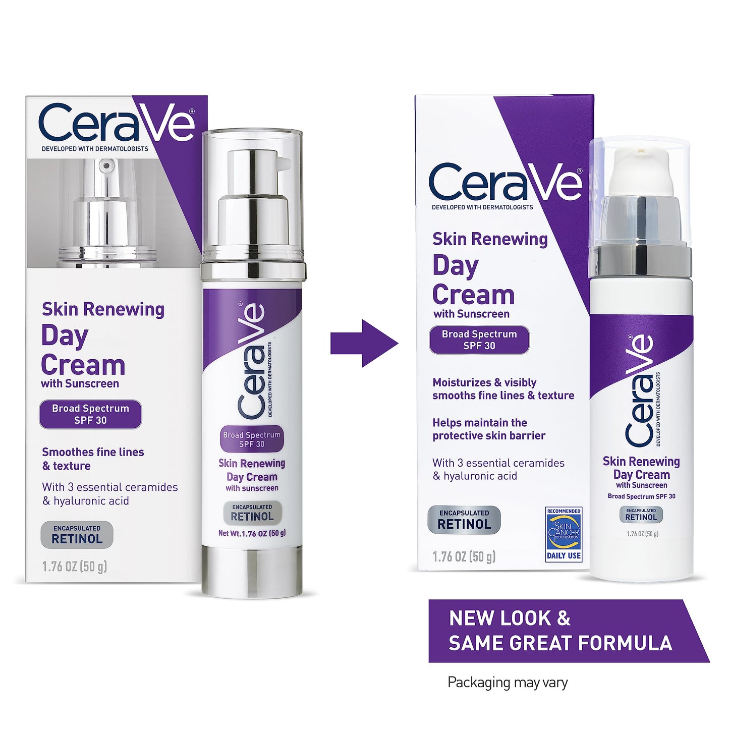 CeraVe Anti-Aging Face Cream SPF 30, Anti-Wrinkle Retinol Cream with Hyaluronic Acid and Ceramides, 1.76 oz Beauty and Personal Care CeraVe