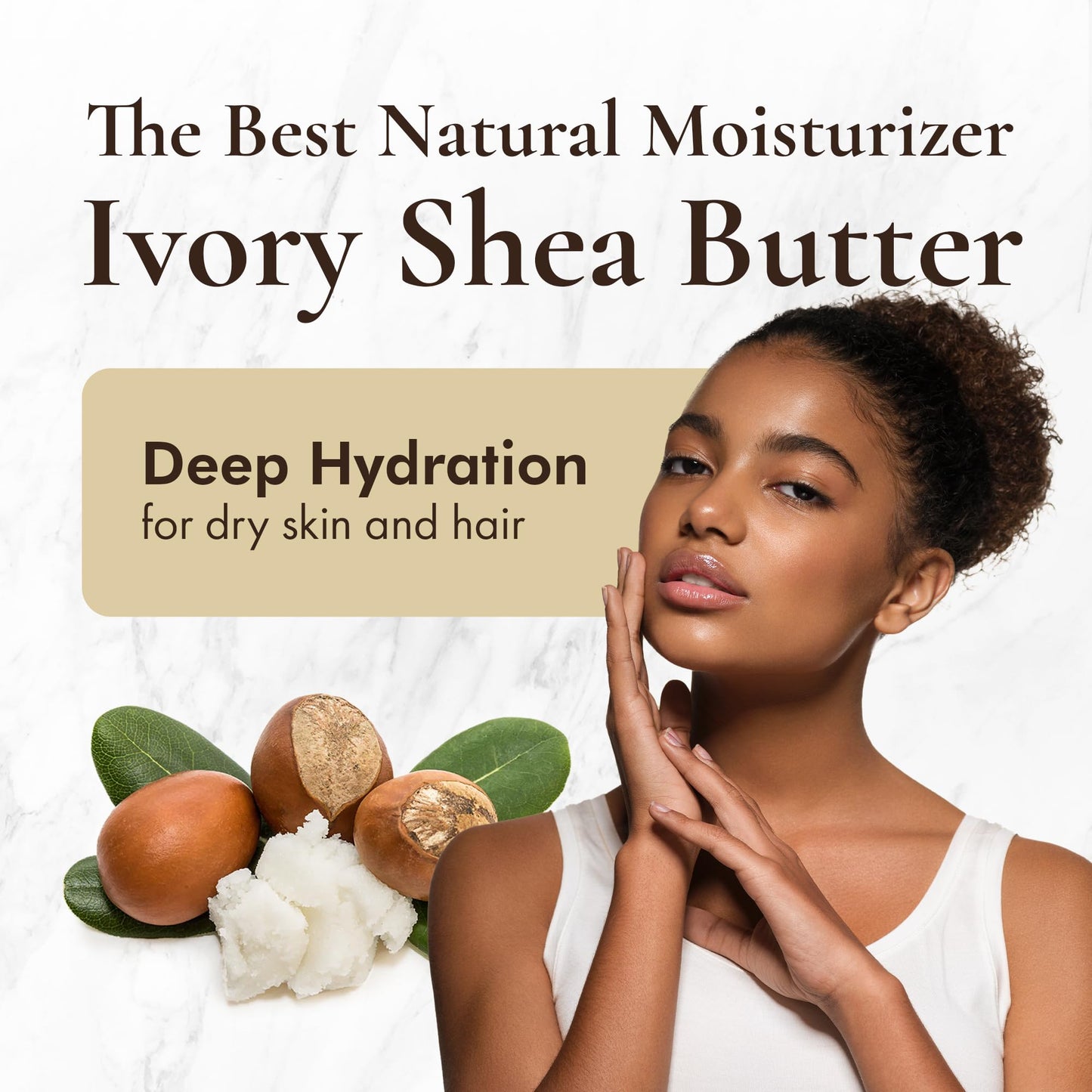HalalEveryDay 28 oz Ivory Shea Butter- 100% Pure All Natural- Unrefined Organic Raw from Ghana- Raw African Shea Butter, Perfect for Skin, Face, Body