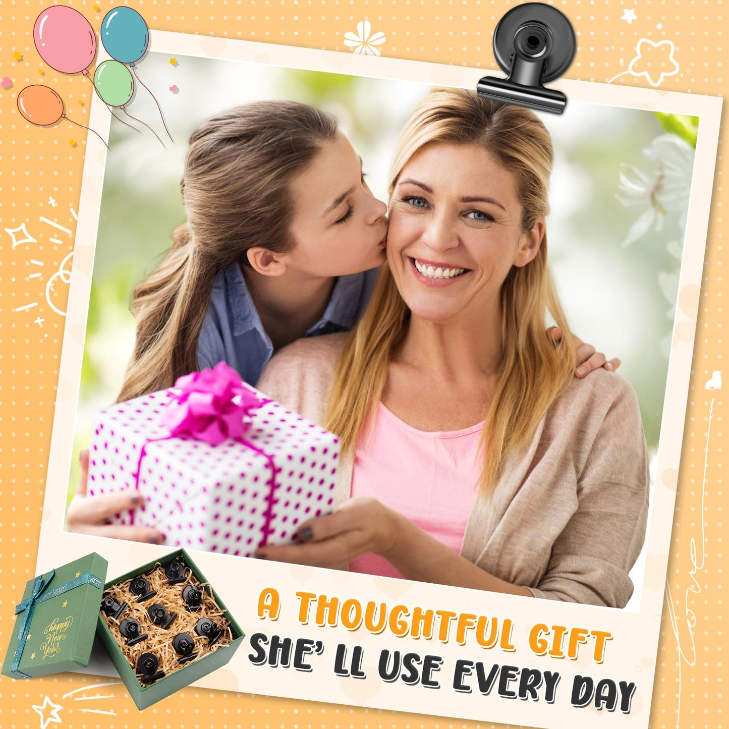 12-Pack Heavy-Duty Magnetic Clips – Fridge & Whiteboard Magnets for Notes, Lists, Photos, Home, Office & Classroom Use (Black)