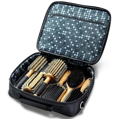 Sam Villa Signature Series Nylon & Boar Bristle Hair Brush 6-Piece Styling Brush Set with Case
