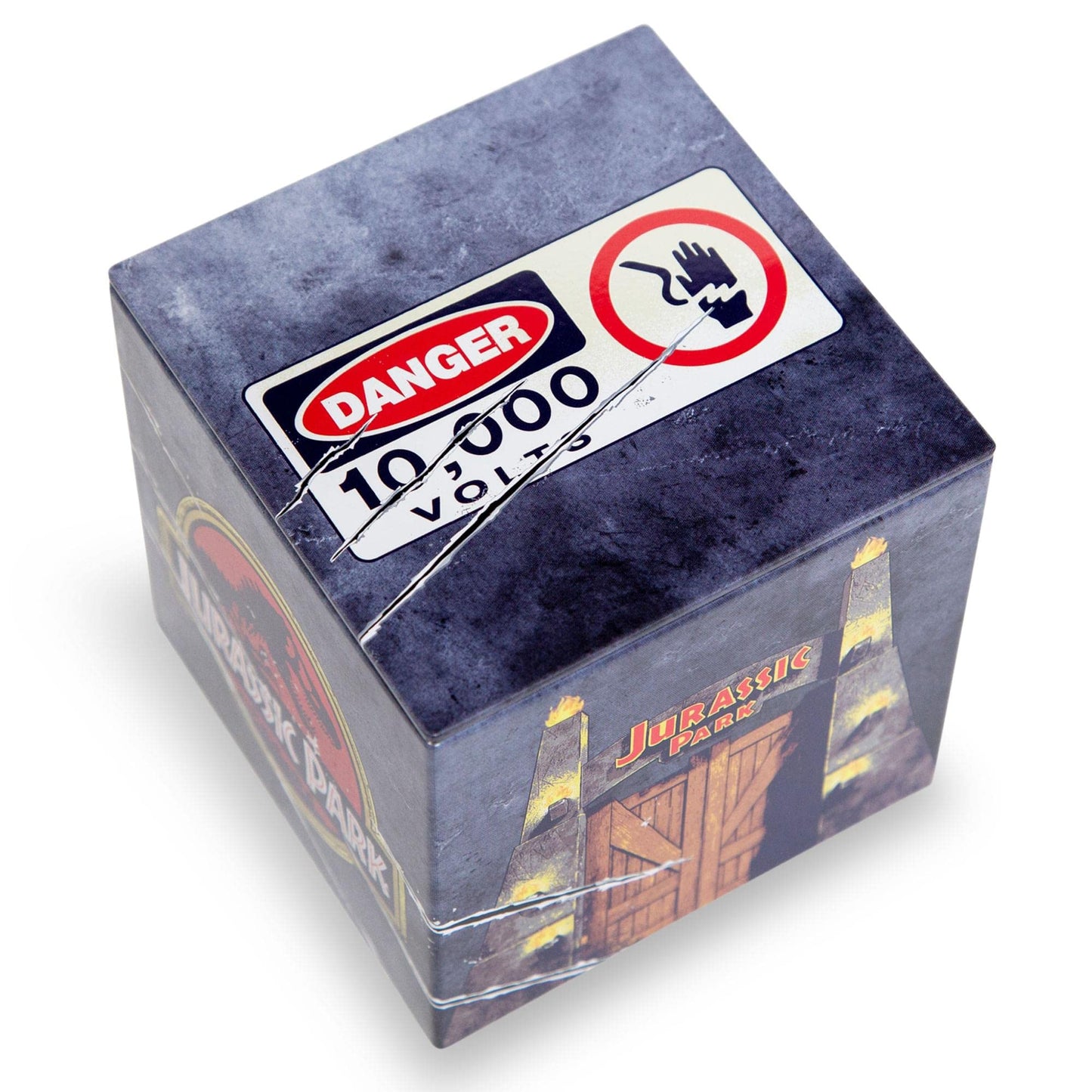 Eleston Jurassic Park Tin Storage Box Cube Organizer With Lid, Small Portable Container | 4 Inches