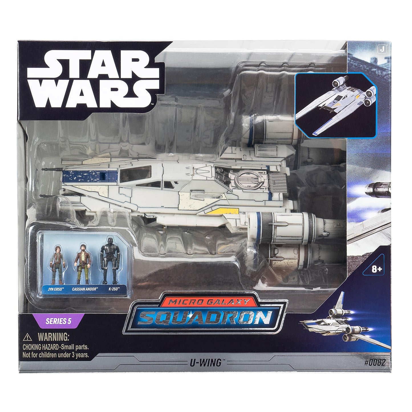 Jazwares Star Wars Micro Galaxy Squadron U-Wing Starfighter – 12" Vehicle with Foldout Wings, Troop Bay, Sniper Gun & 3 Micro Figures