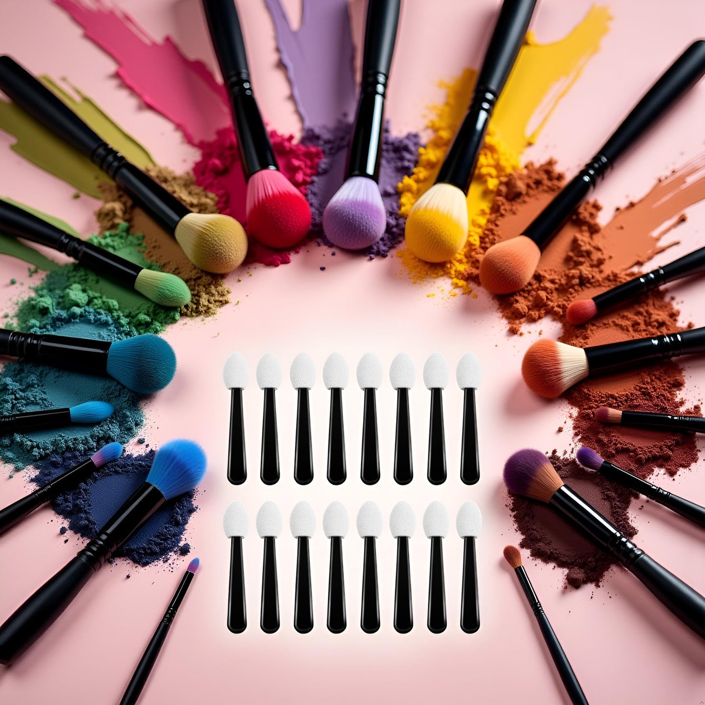 100Pcs Black White Small Eyeshadow Applicators Eye Shadow Sponge Applicator Sticks Eye Makeup Applicators Sponge Tip Make up Applicators Eyeshadow