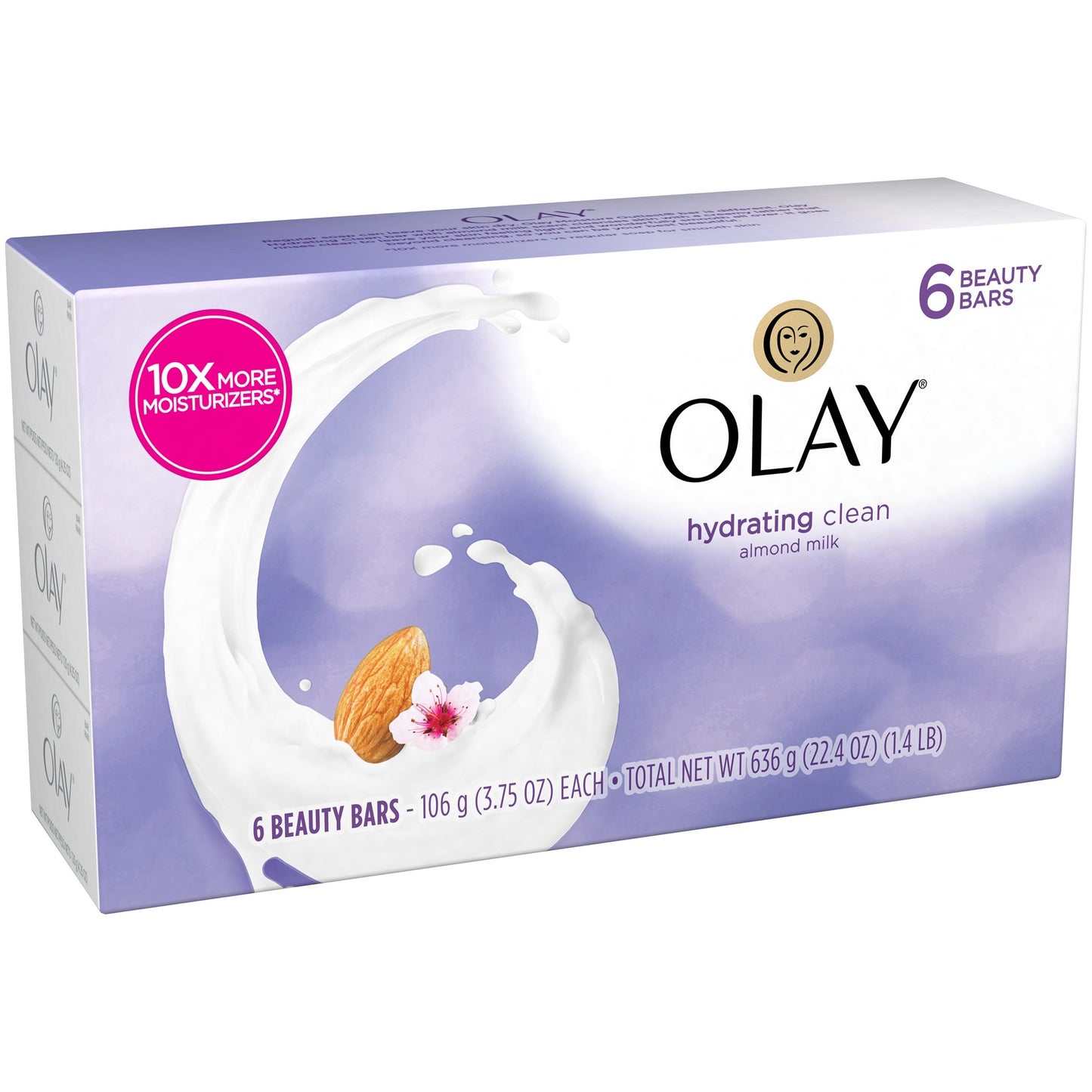 Olay Hydrating Clean Beauty Bars, Almond Milk 3.75 oz, 6 Count