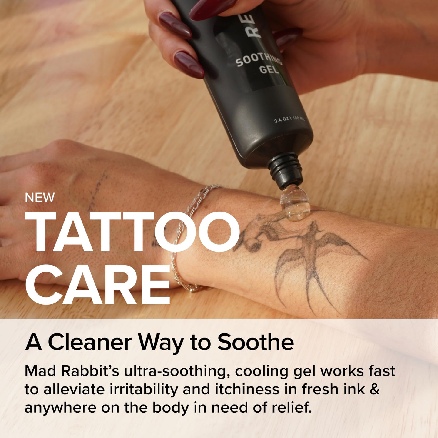 Mad Rabbit Tattoo Aftercare Soothing Gel & Moisturizer As Seen on Shark Tank - Premium Tattoo Supplies for New Tattoo Care, Anti-Itch - Tattoo Care Beauty and Personal Care Mad Rabbit