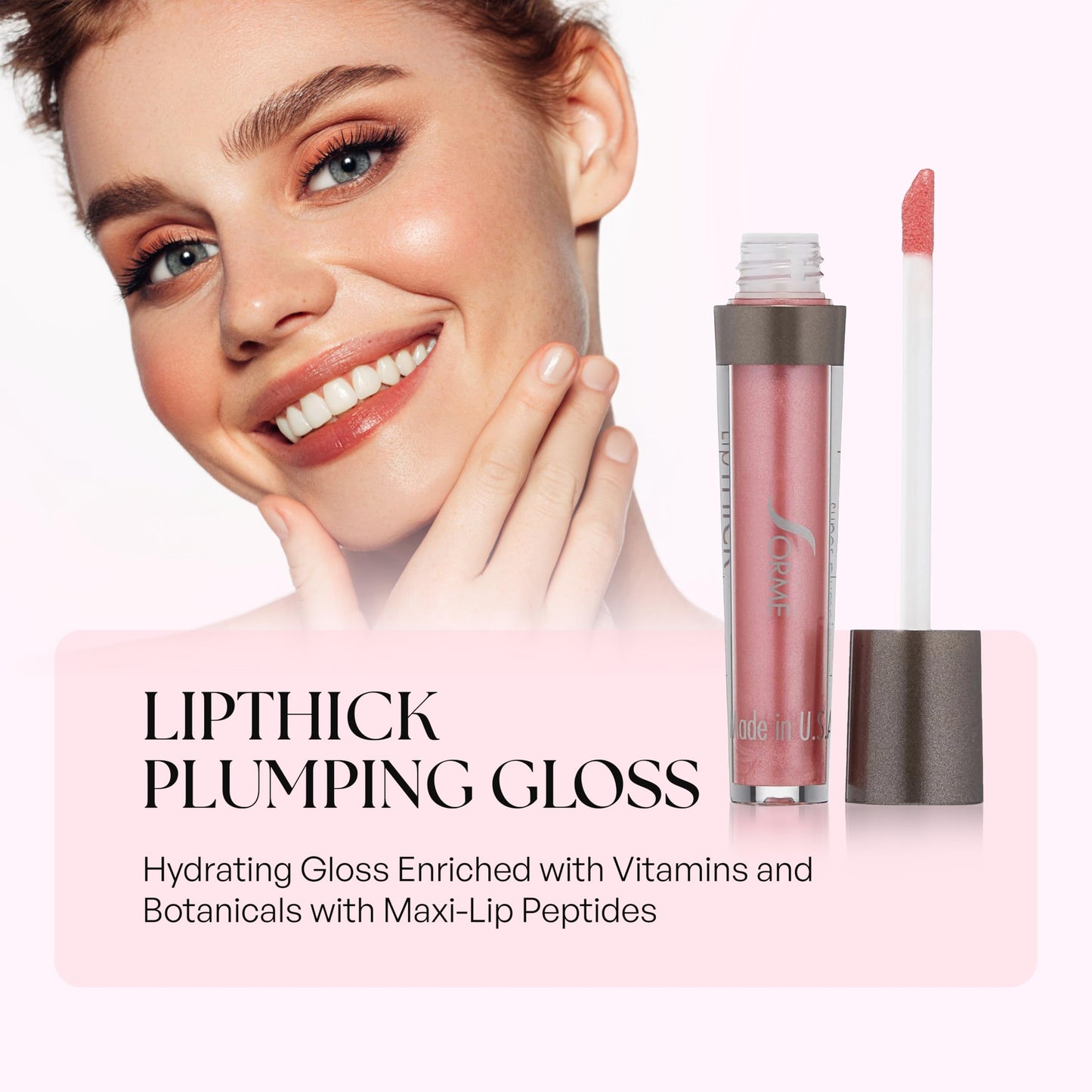SORME Treatment Cosmetics LipThick Plumping Gloss for Shiny and Fuller Looking Lips | Doll Shade