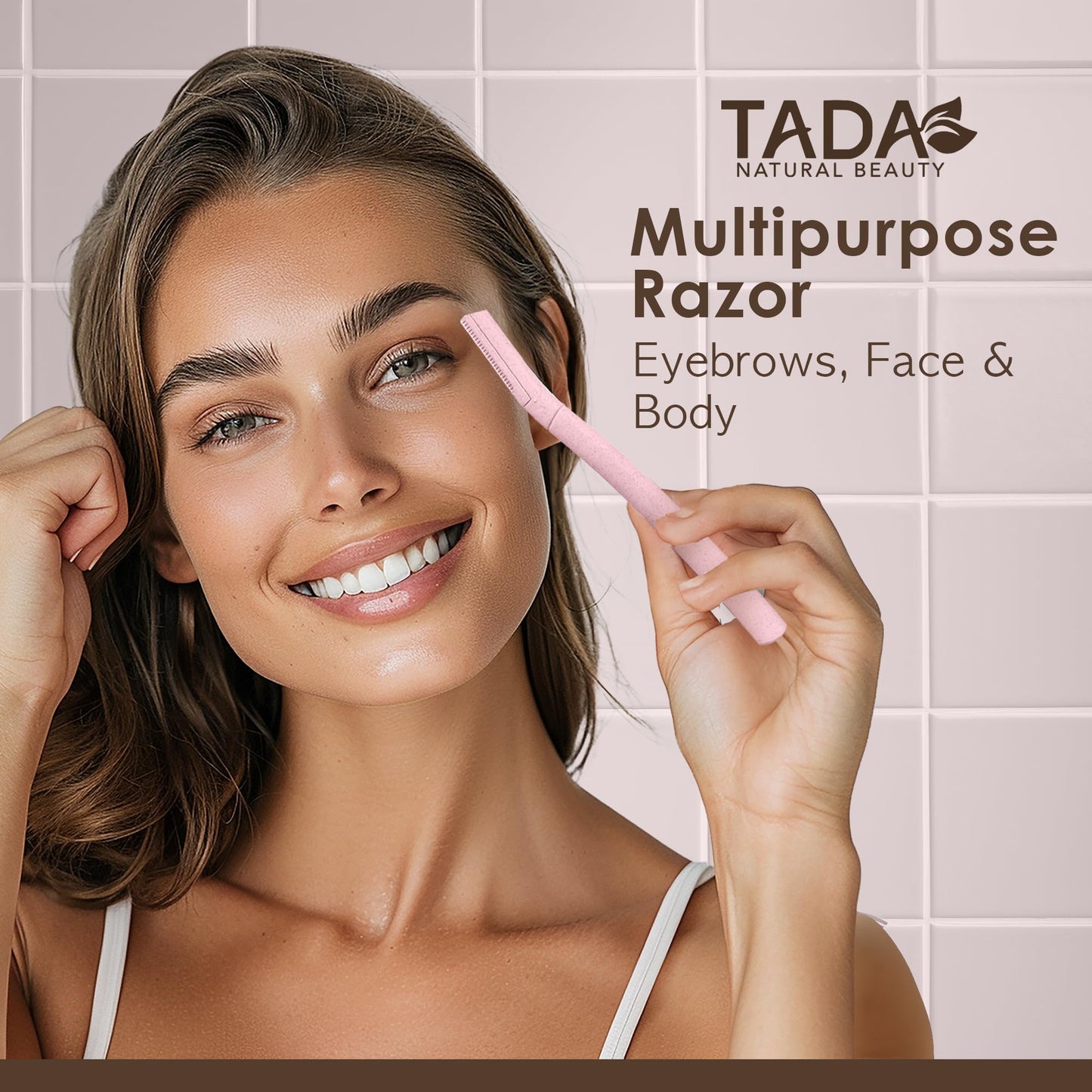 TADA Natural Beauty Biodegradable Dermaplaning Tool 12pk, Face Eyebrow Face Razors, Face Shaver & Exfoliating (Pink) Beauty and Personal Care TADA BEAUTY