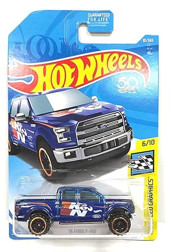 Hot Wheels 2018 50th Anniversary HW Speed Graphics '15 Ford F-150 81/365, Blue