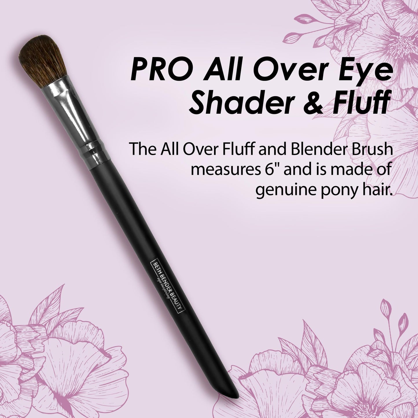 Beth Bender Beauty Pro All Over Eye Shader and Fluff Brush - Makeup Brush for Eye Makeup