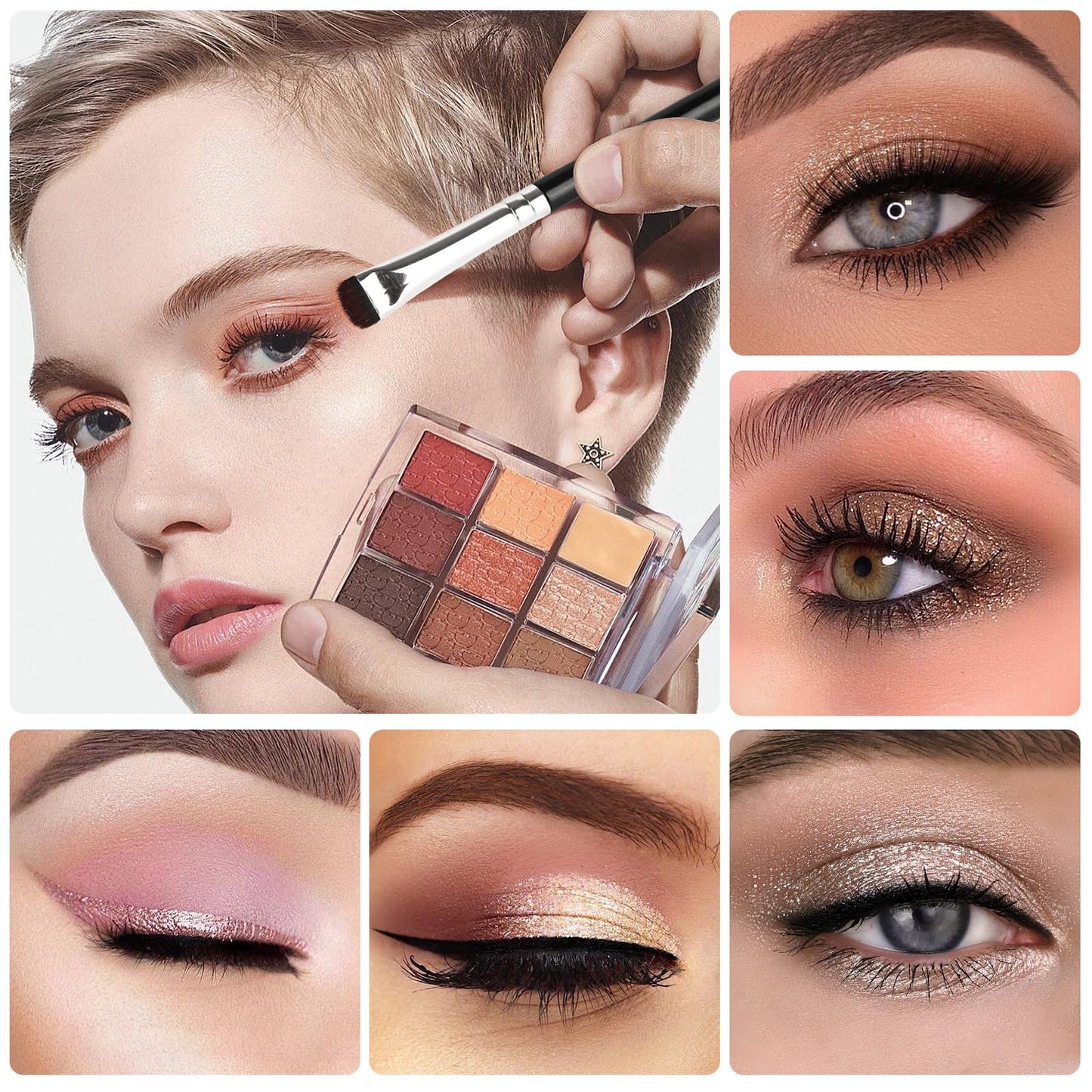 UltraShort Eyeshadow Smudge Brush, Makeup Brush High-End for Creasing & Cat Eye Makeup (E303)