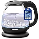Elite Gourmet EKT1001 Electric 1.0L BPA-Free 1100W Glass Kettle Cordless 360° Base, Stylish Blue LED Interior, Handy Auto Shut-Off Function - Quickly…