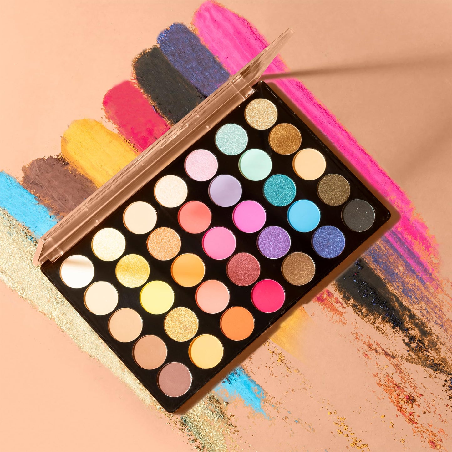 Profusion Cosmetics 35 Shade Eyeshadow Palette - Ultra-Pigmented Powder in Bright, Vibrant Colors for Stunning Eye Looks, Skin-Friendly, Vegan