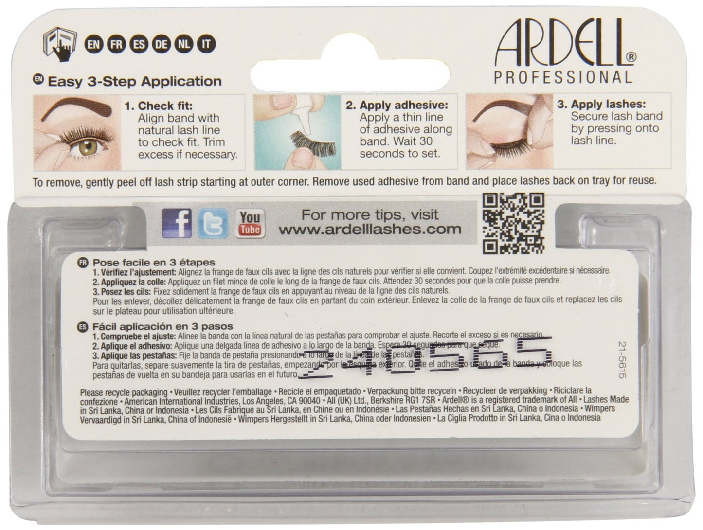 Ardell Fashion Lashes Strip Lashes, 120 Black (Pack of 6 Pairs)