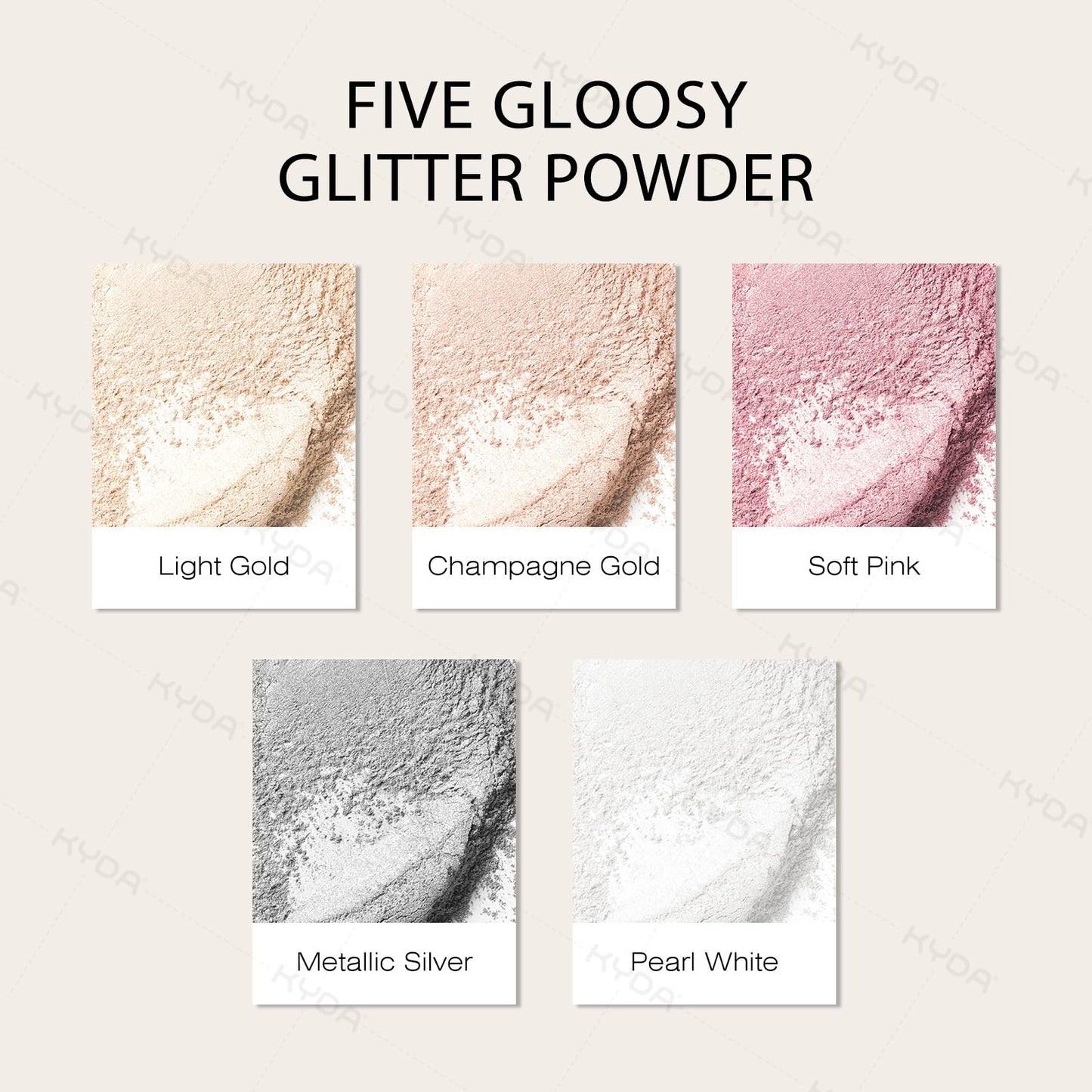 KYDA Champagne Body Glitter Spray, Shimmer Loose Powder Spray Sparkle Powder, Cosmetic Shimmer Makeup Glitter for Hair Body Face Clothes Nail Art