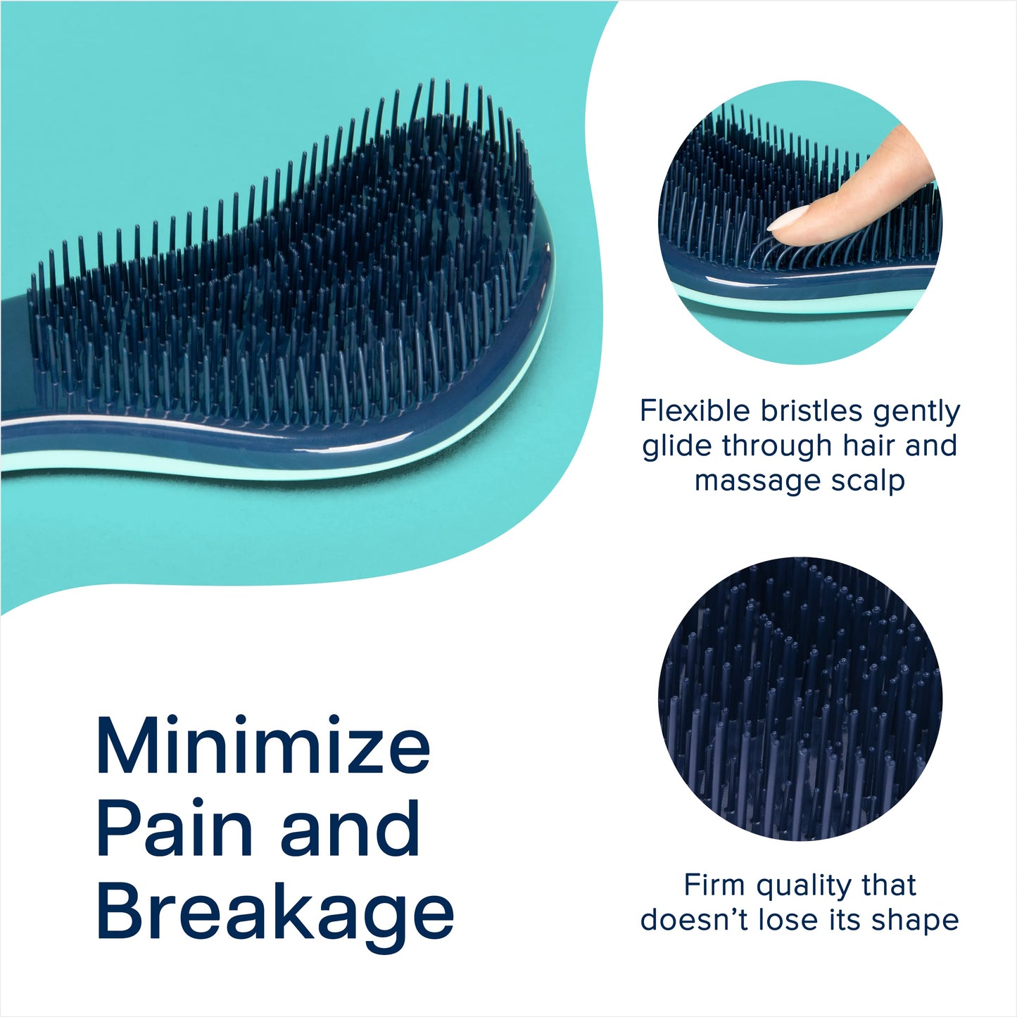 Crave Naturals Glide Thru Detangling Hairbrush That Glides Through Tangles for Wet, Dry and Damaged Hair - Gentle Detangler Styling Tool for Adults