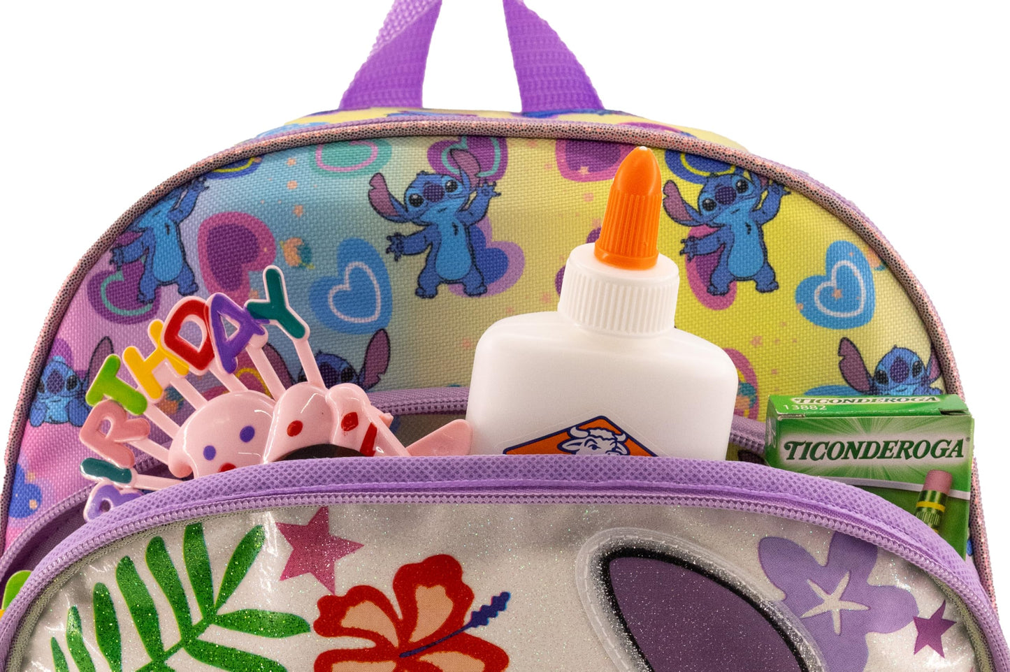 Disney Lilo and Stitch Backpack for Girls, Boys, Unisex | Cute Bag 14" Mini Backpack for Toddlers | Disney Stitch Multicolor Knapsack for School