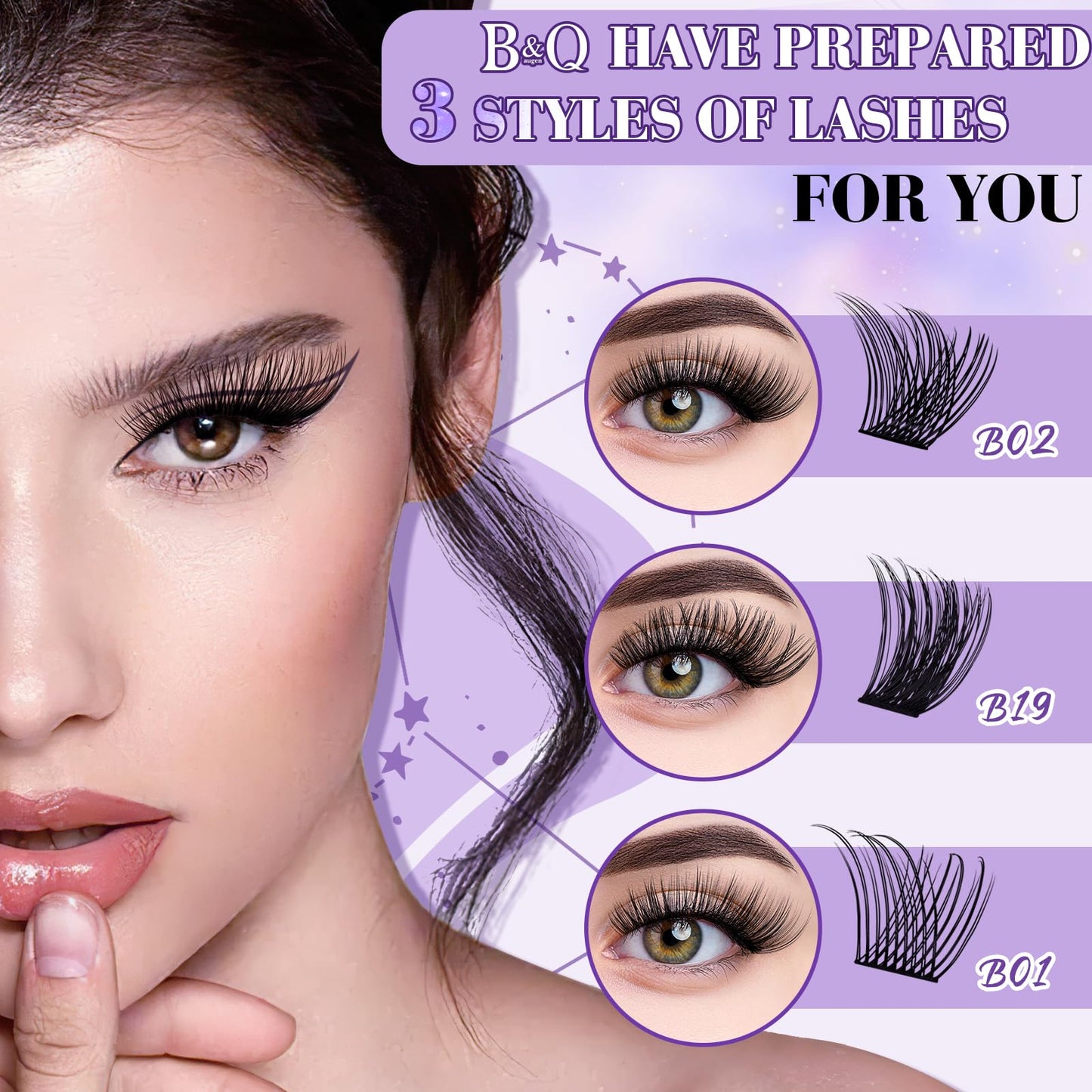 Lash Clusters D Curl 14mm DIY Eyelash Extensions 72 Clusters Lashes B&Qaugen Eyelash Clusters Eyelash Extensions Volume Wispy Individual Lash Clusters Beauty and Personal Care B&Qaugen