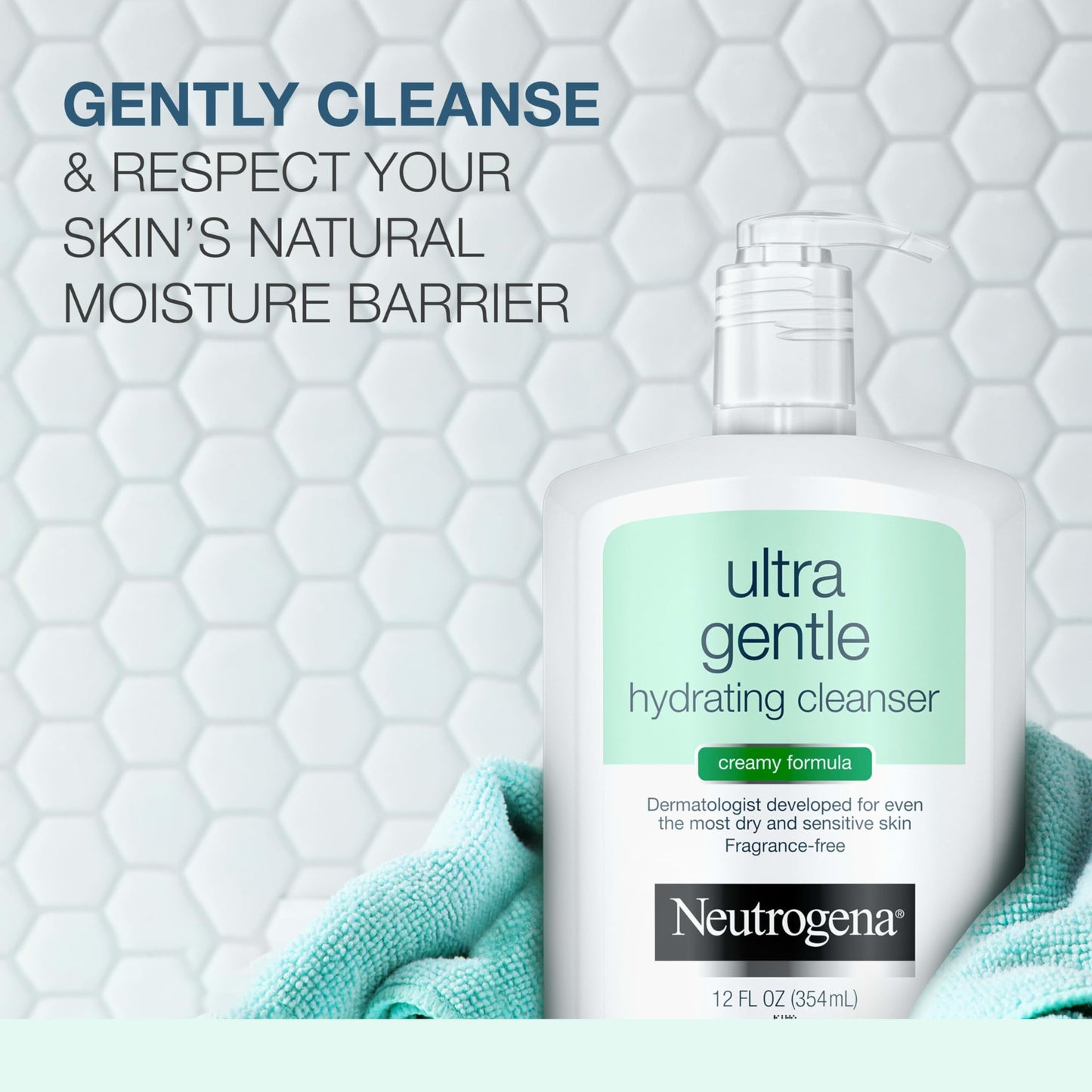 Neutrogena Ultra Gentle Hydrating Facial Cleanser, Non-Foaming Face Wash for Sensitive Skin, Gently Cleanses Face Without Over Drying, Oil, Soap