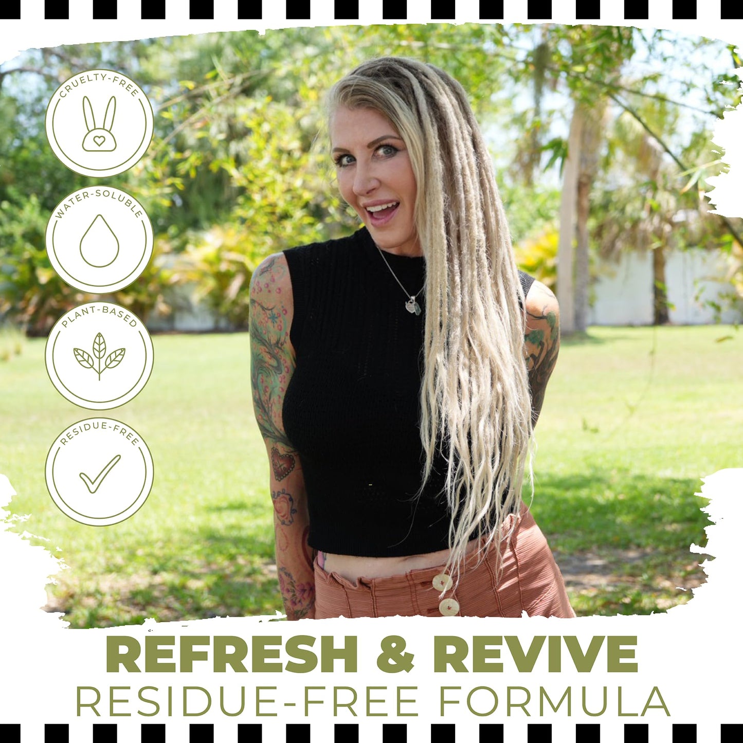 Dollylocks Refreshening Spray for Locs, Braids, Extensions, Dreadlocks | Tea Tree Spearmint | Plant-based, Residue-free, Sulfate-free | Refresh