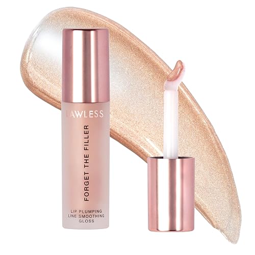 Lawless Forget the Filler Lip Plumping Line Smoothing Gloss - Glazed - Premium Volumizing Lip Gloss with Natural Ingredients Designed to Plump, Firm,