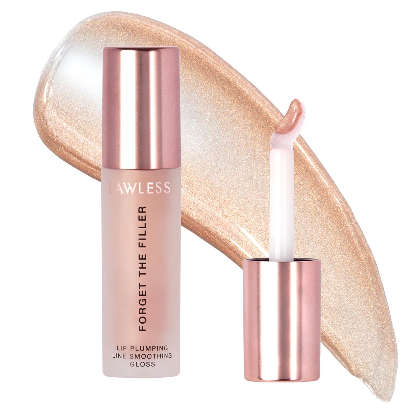 Lawless Forget the Filler Lip Plumping Line Smoothing Gloss - Glazed - Premium Volumizing Lip Gloss with Natural Ingredients Designed to Plump, Firm,