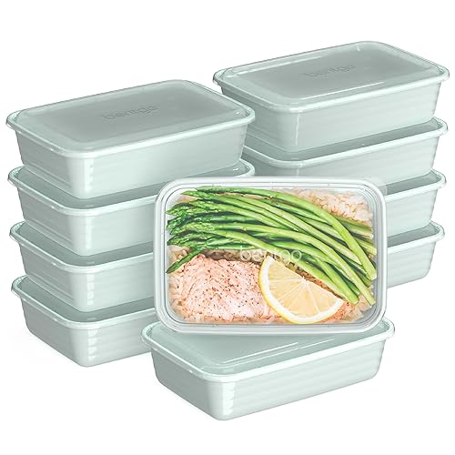 Bentgo Prep - 20-Piece 1-Compartment Reusable Meal Prep Containers with Lids, PFAS & BPA Free Materials, Durable, Microwave, Freezer, & Dishwasher…