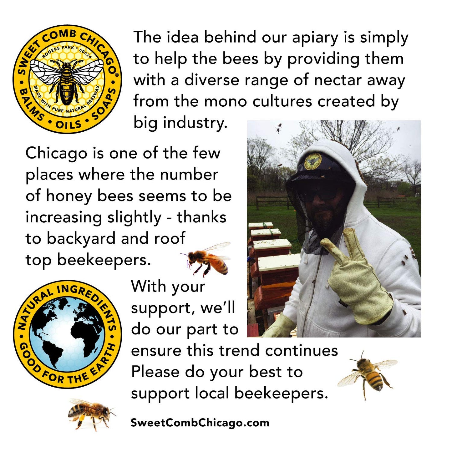 Sweet Comb Chicago: Beeswax Beard Conditioner, Strong Hold for Your Beard, Strengthens & Softens Beards & Mustaches - Leave in Conditioner Wax for Men
