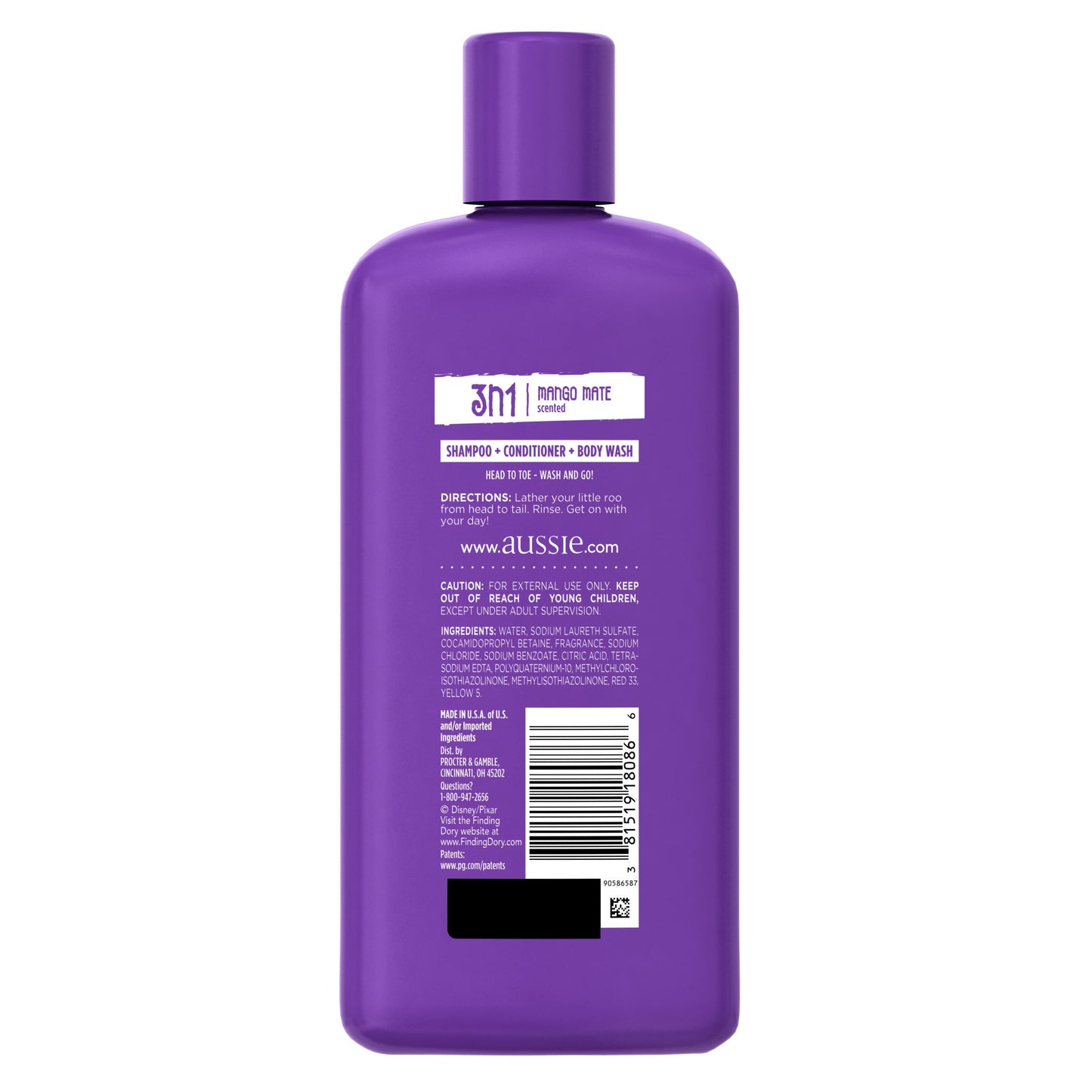 Mango Mate Kids 3 in 1 Shampoo & Conditioner 12 Fl Oz