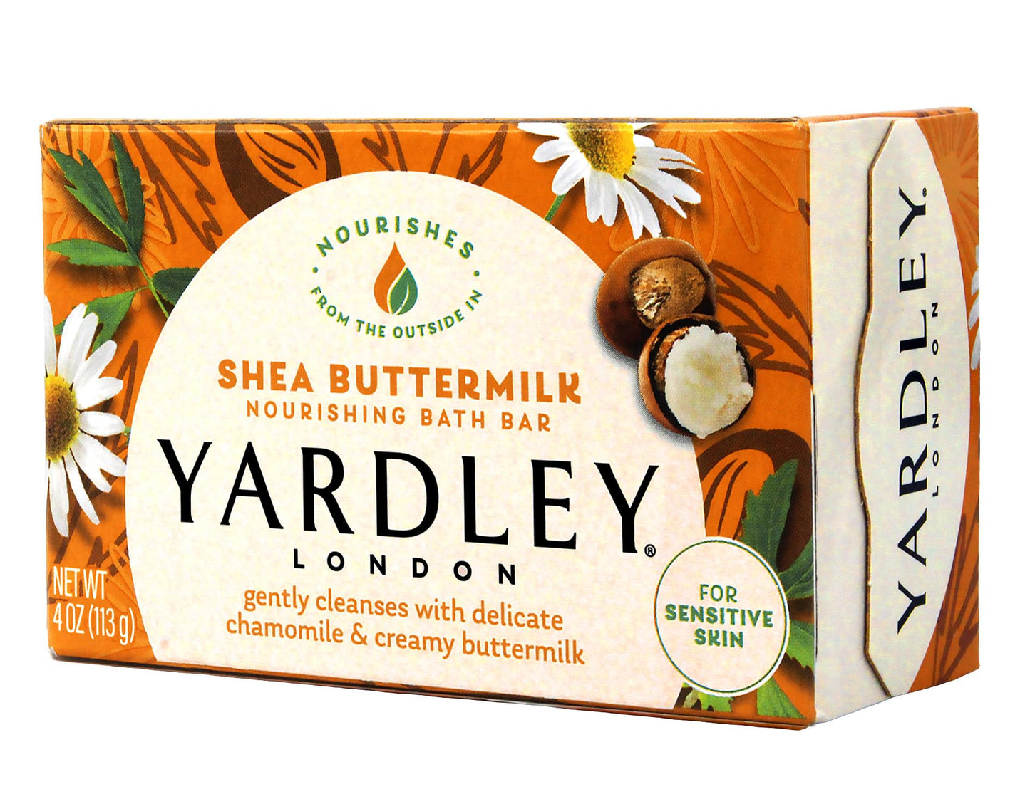 Yardley London Sensitive Skin Shea Buttermilk Bar Soap, 4.0 oz (Pack of 12)