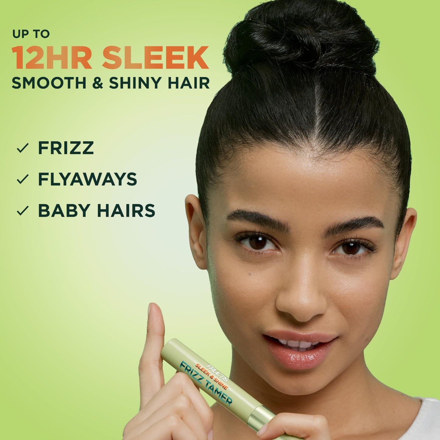 Garnier Fructis Sleek & Shine Frizz Tamer Hair Serum Wand, Flyaway Wand and Hair Mascara Stick, Tame Flyaways Smooth Frizz & Style Edges For Up