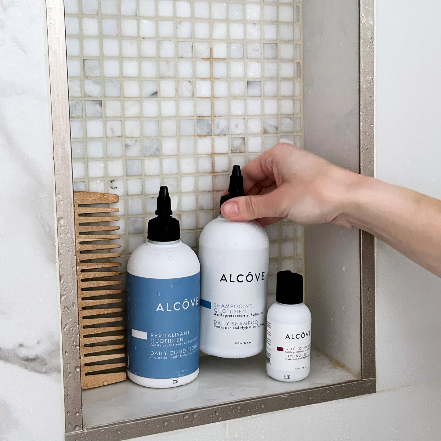 Alcôve - Daily Shampoo & Conditioner Duo - All Hair Types - Sulfate-Free - Lightweight Care - Evening Primrose Oil - Mango Extract - Argan Oil