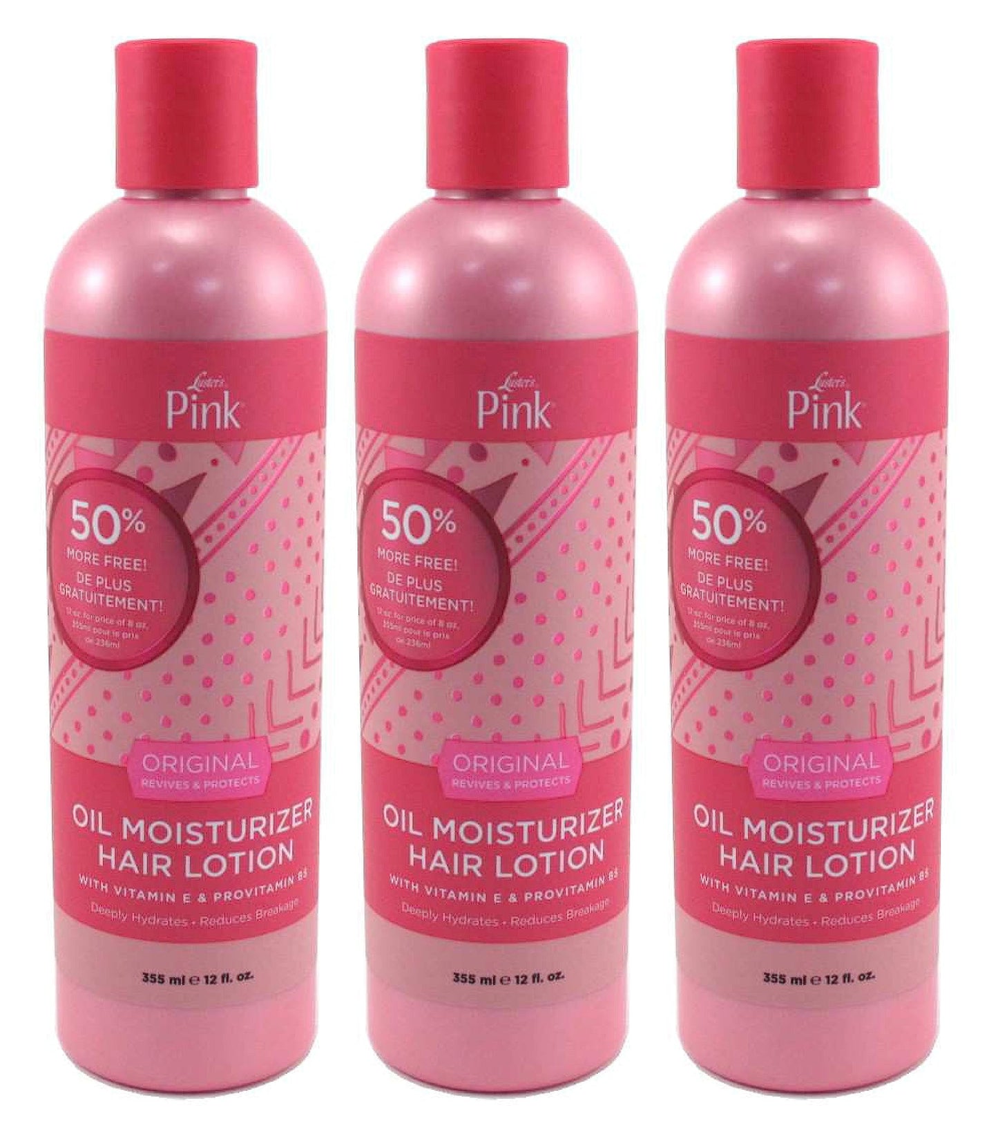 Lusters Pink Lotion Original 12 Ounce Bonus Original (Pack of 3)