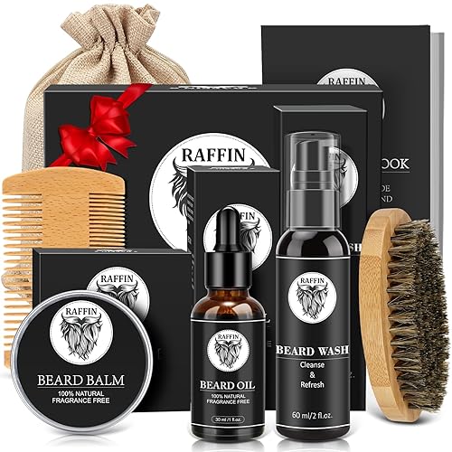 Christmas Gifts for Men - Beard Kit for Men's Self-care, Outfits Men's Grooming Routine, Anniversary | Birthday Gifts for Him Husband Boyfriend Dad