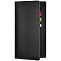 Black Checkbook Covers for Personal Duplicate Checks, Genuine Leather Checkbooks Register Cover Holder Wallets for Women & Men (Black)