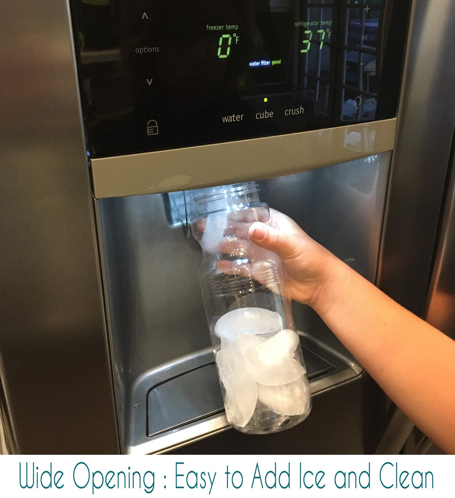 Rolling Sands 24 Ounce BPA-Free Clear/Rainbow Plastic Water Bottles, Set of 10, Made in USA