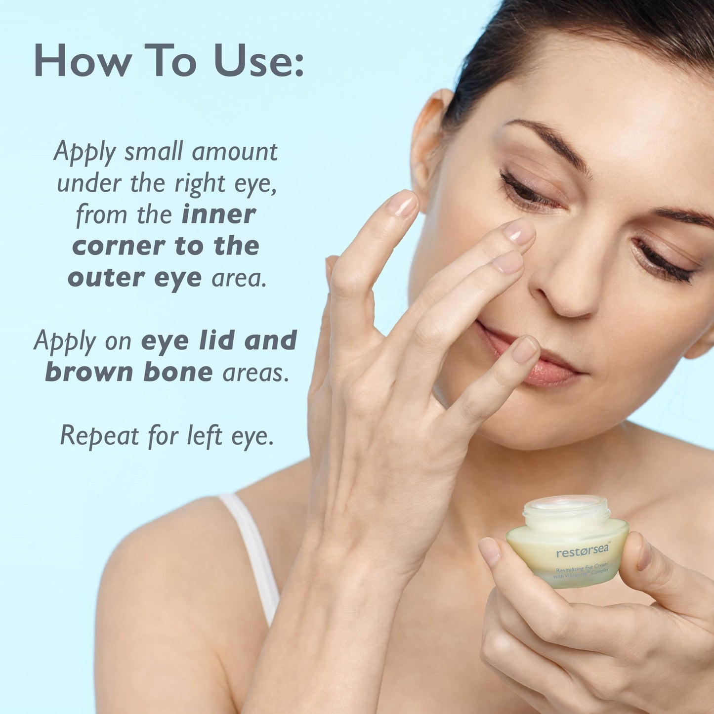 Restorsea Revitalizing Eye Cream - Reduces Dark Circles & Crow’s Feet - Anti-Aging Eye Treatment with Vibransea™ Complex, Hesperidin & Oat Extract